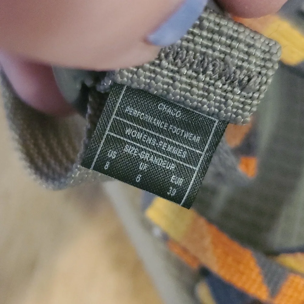 Chaco Z/Cloud X2 Womens Classic Sandals Size 8 Orange Grey White Comfort Hike - Picture 9 of 12